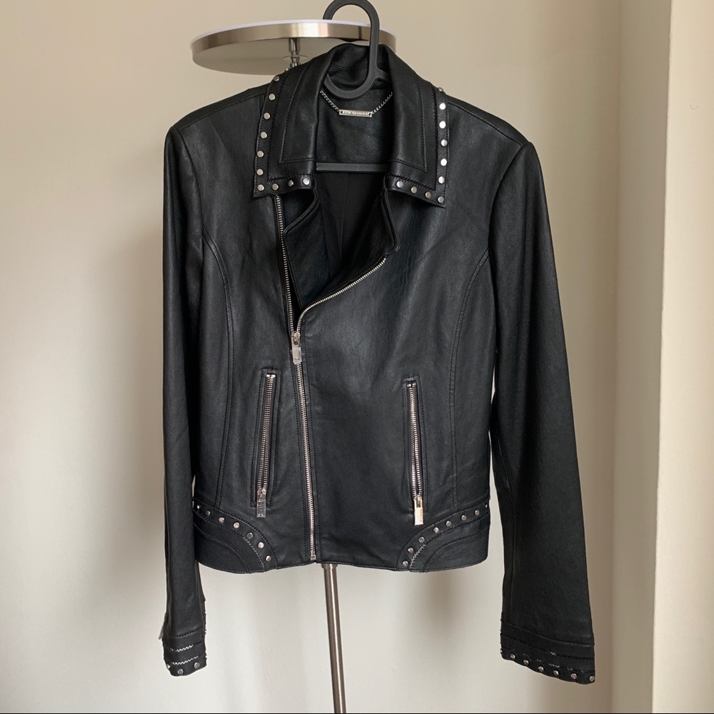 Elie Tahari leather jacket with studs